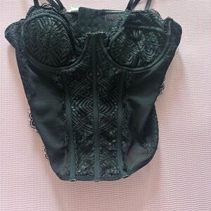 Garage Black Lace Bustier Top